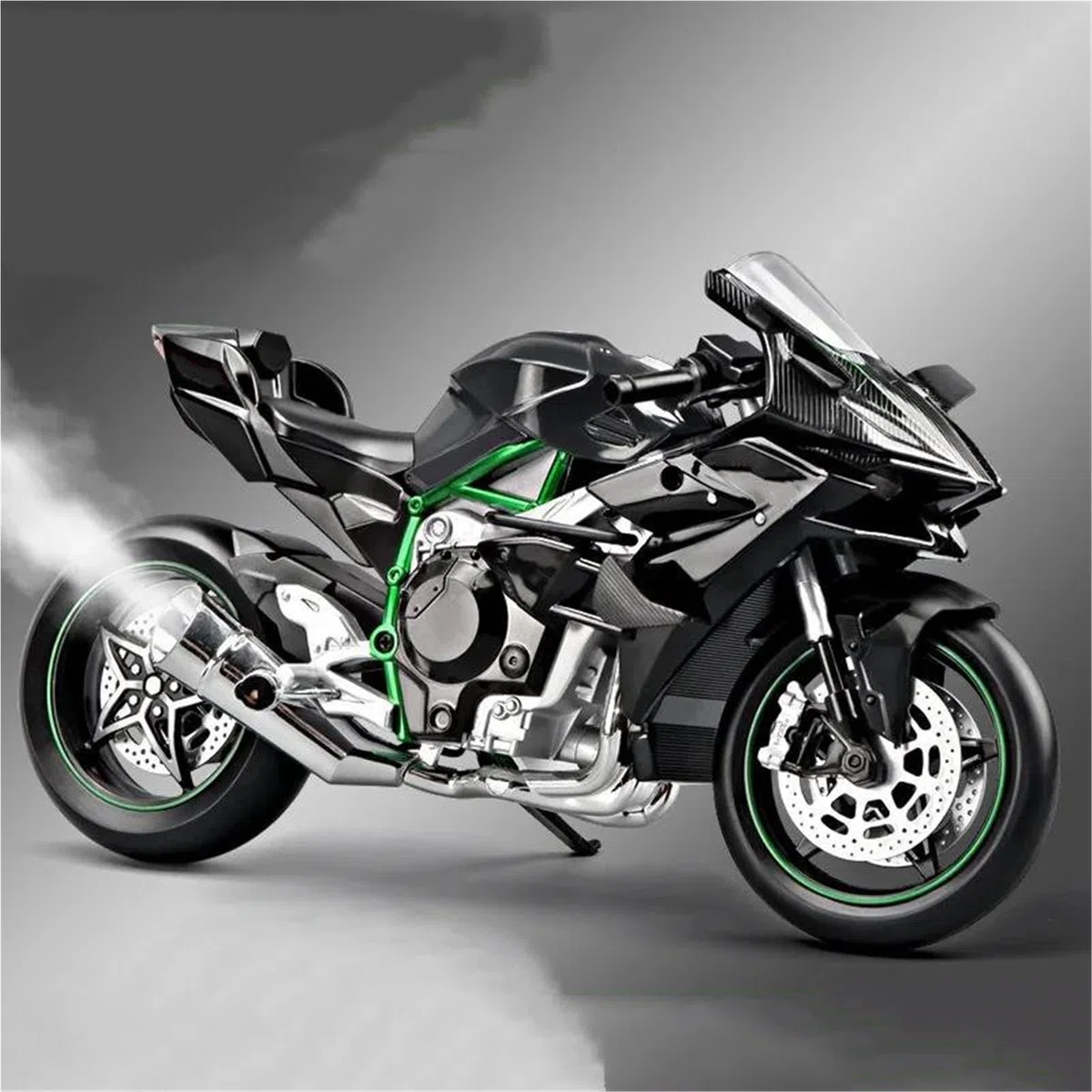 Modello in scala di moto Per KAWASAKI H2R Modello Statico Pressofuso In Lega Da Collezione, Di Motocicletta In Scala 1/9(Black)