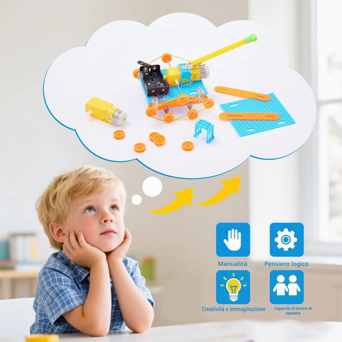Kit di Costruzione Robot STEM per Bambini - Set di Artigianato per Esperimenti di Ingegneria con Motore e Utensili, Attività di Giocattoli Educativi per la Ricerca, Regali di Natale e
