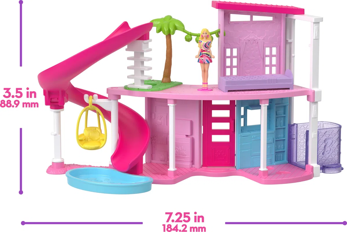 Barbie Mini BarbieLand - Set dei Sogni, con boutique degli animali, supermercato e parrucchiere, 4 mini bambole e accessori inclusi, giocattolo per bambini, 4+ anni, JGL31