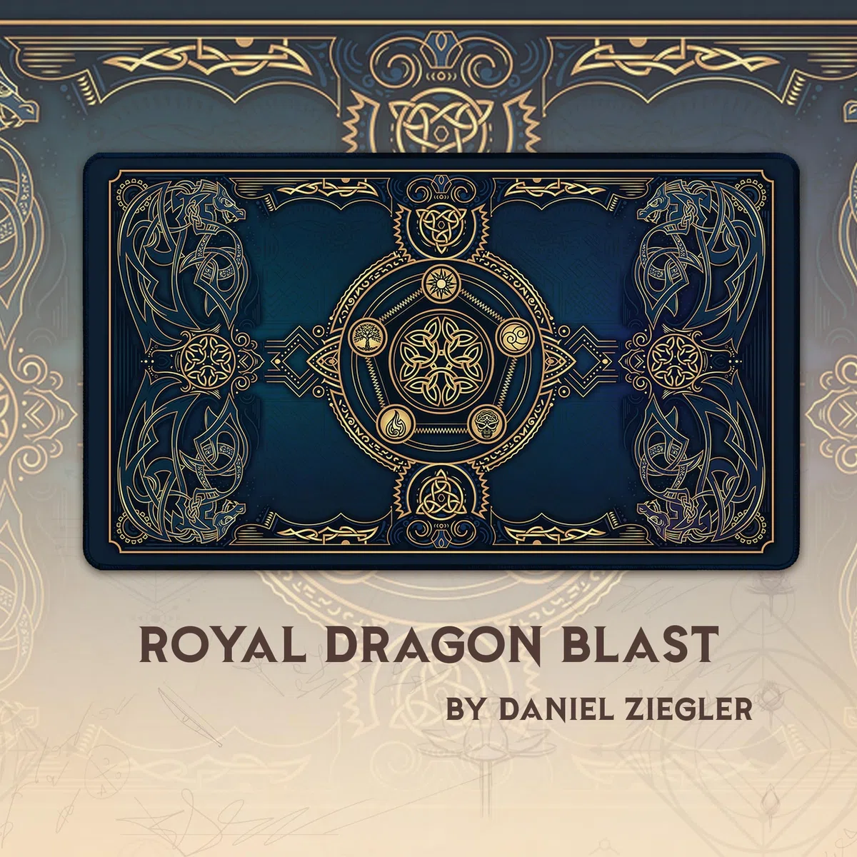 Royal Dragon Blast (Bordi cuciti) - Tappetino da Gioco MTG - Compatibile con Tappetino da Gioco Magic The Gathering - Gioca a MTG, YuGiOh, TCG - Disegni Originali