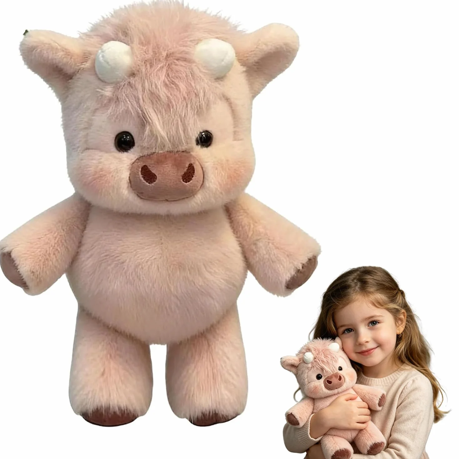 Peluche Mucca Che Corre, Mucca Peluche Morbido Moffy Sprint, Pupazzo Che Cammina e Corre per Bambini, Running Peluche Orsetto Regalo