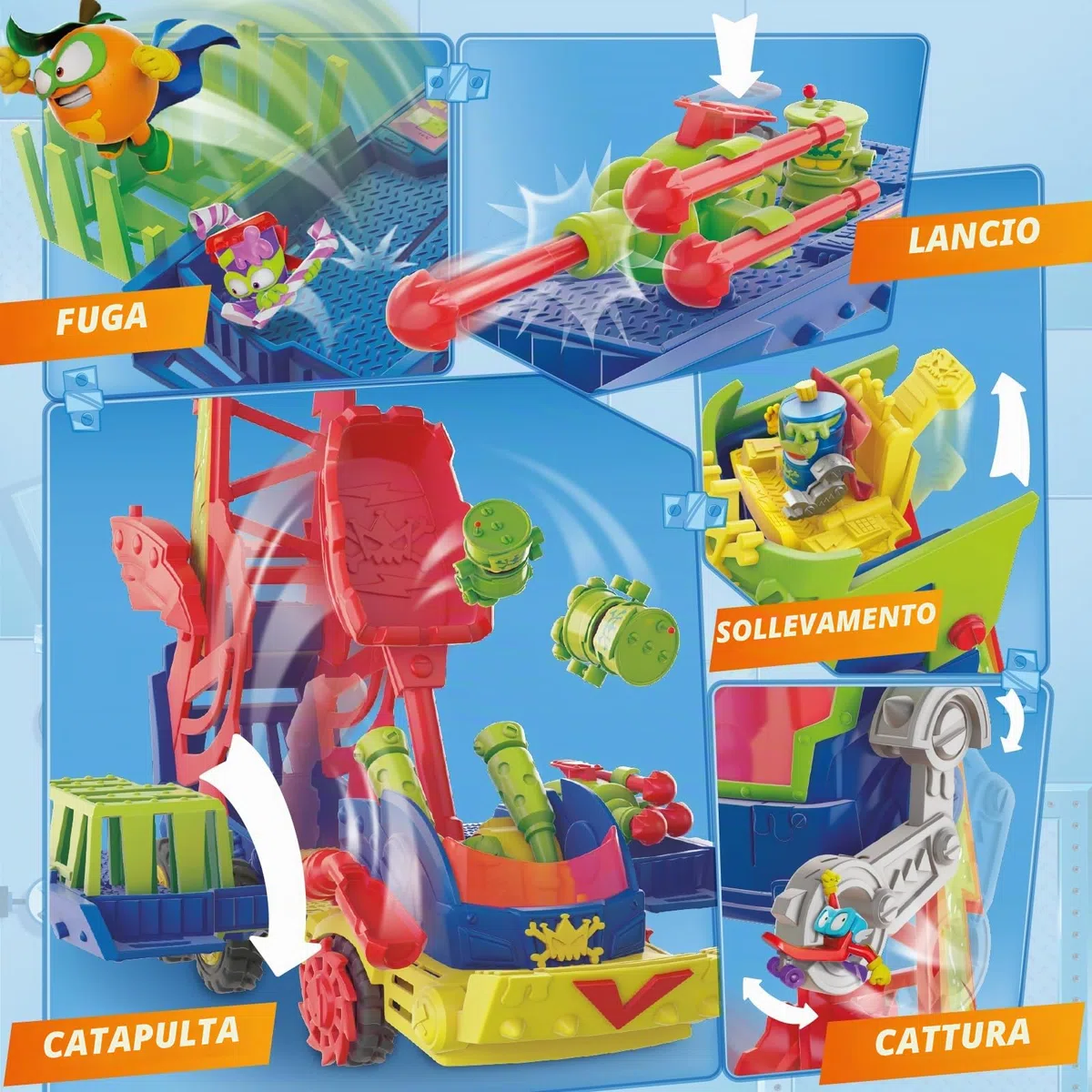 SUPERTHINGS KAZOOM Power - Mr. King Truck. Camion di Mr King della serie TV "Kazoom Power". Contiene 1 Mr King Truck, 1 Mr King Exclusive, 4 Robotoxics, 1 Trigger e 3 proiettili