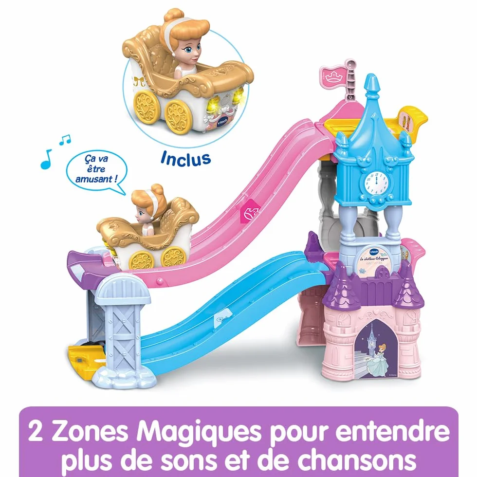 VTECH TUT TUT BOLIDES DISNEY PRINCESSES - CHÂTEAU - TOBOGGAN ENCHANTÉ (+ LE CARROSSE MARIAGE ENCHANTÉ DE CENDRILLON)