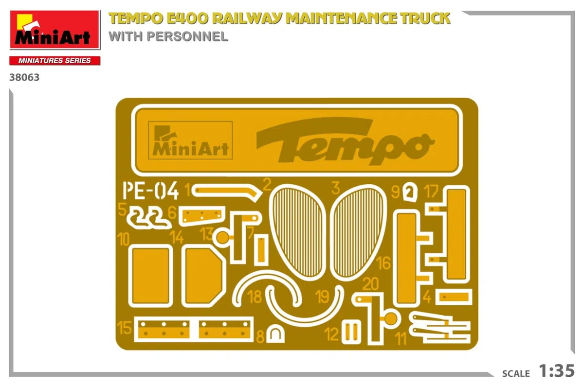 MiniArt - 1/35 TEMPO E400 RAILWAY MAINTENANCE TRUCK W/PERSON (10/23) *