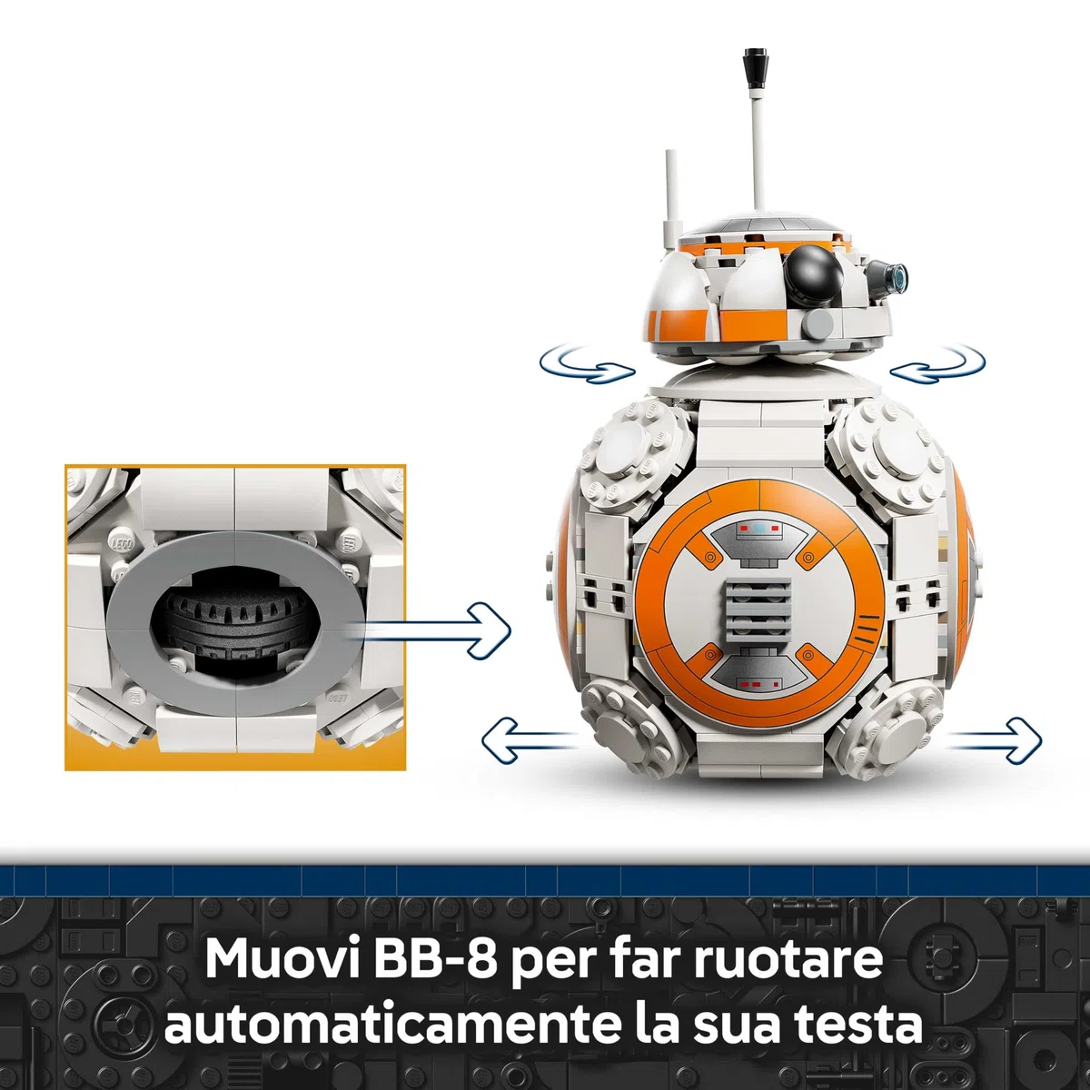 LEGO Star Wars 75452 Droide Astromeccanico BB-8 Kit di Modellismo - Action Figure Giocattolo con Testa Rotante - Decorazione per la Camera da Letto - Regalo per Ragazzi, Ragazze e Fan da 10 Anni in su