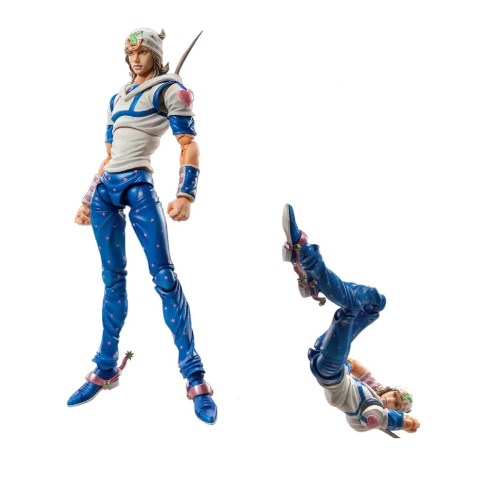 Johnny Joestar Action Figure - Anime JJBA Figura Articolazioni Mobili Modello con Accessori PVC Johnny Joestar Super Action Statue 17 cm (bianco)