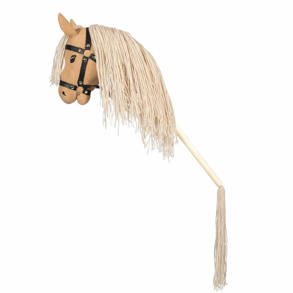 Deluxe stokpaard met open mond - Beige
