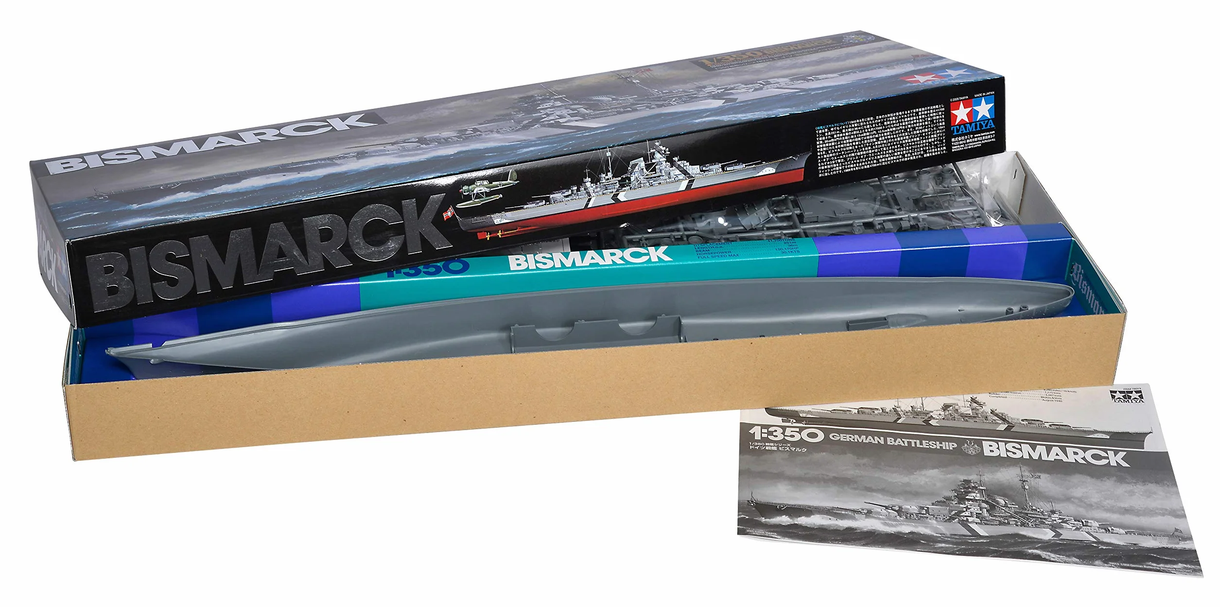 Tamiya TM78013 BISMARK - Modellino in scala per veicoli, multicolore, lunghezza 27,1 pollici