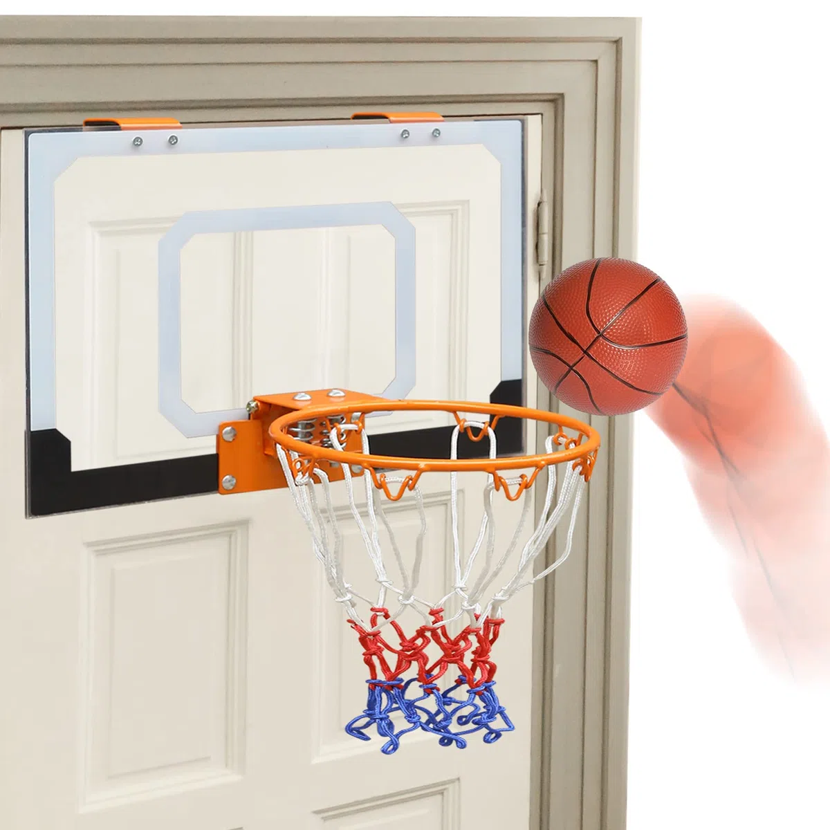 Basketball Hoop a parete, 18 "x 12" sfondo trasparente infrangibile, rete per tutte le intemperie, porta a parete Indoor Outdoor Basketball Game (Includere 1 palle e pompa dell'aria)