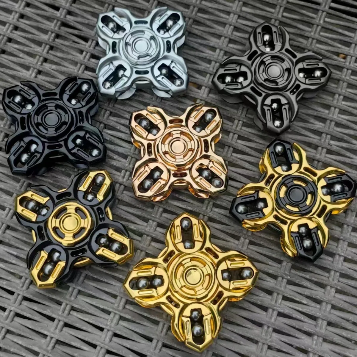 T-Conceal EDC Fidget Slider - Trottola di diapason, giocattolo antistress per adulti, favorisce la concentrazione e il rilassamento, lunga rotazione, giocattolo magnetico in metallo, nero