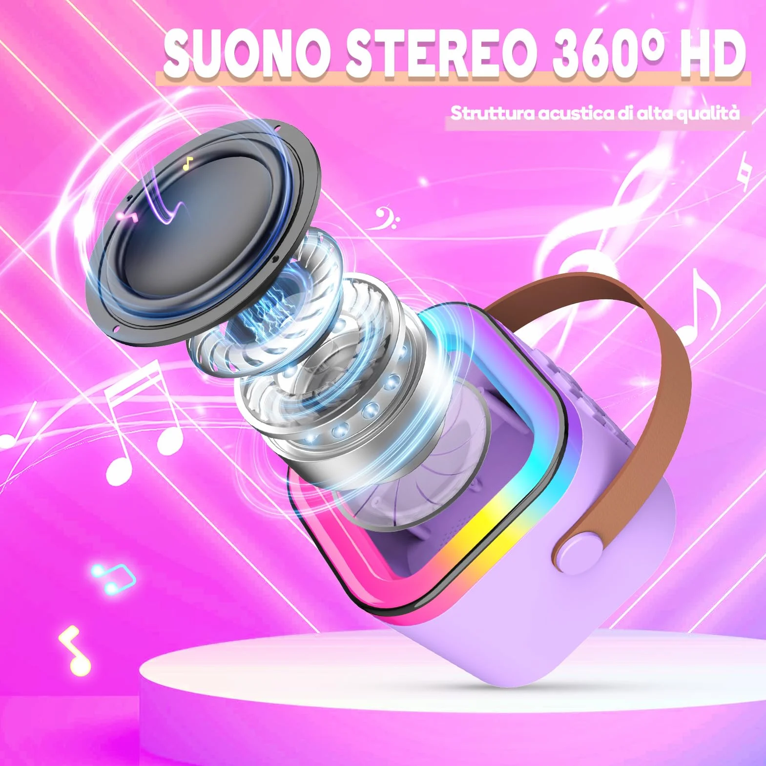 Karaoke con Microfono Regalo per Bambini 3-12 Anni Giochi Giocattoli