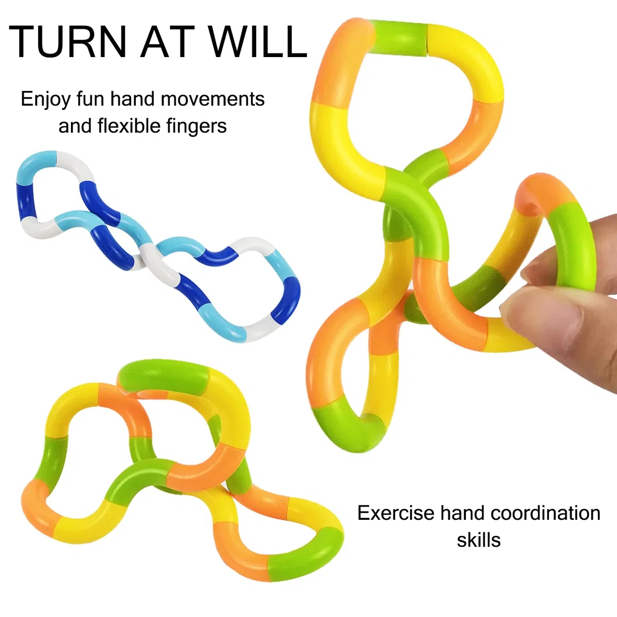 10 Pezzi Twister Fidget Toy, Twister Fidget Giocattolo, Fidget Toy Tangle, Fidget Twister Mano Giocattolo, Hand Toys for Autism,Hand Eye Coordination Toy,Decompression Toy Set