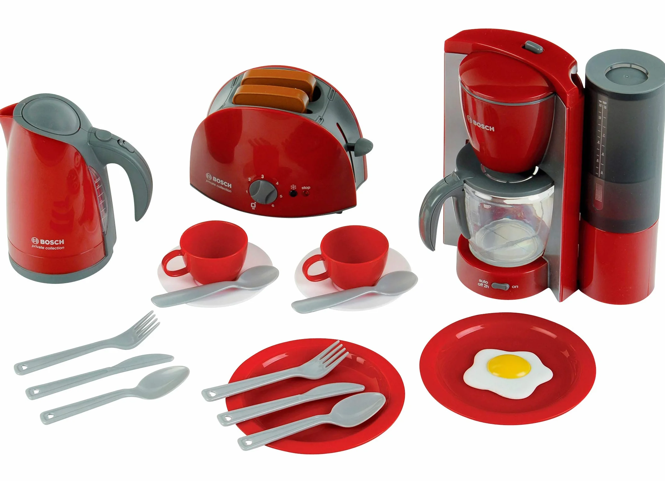 Theo Klein 9564 Set per la Prima Colazione, Set da Cucina Composto da tostapane, Macchina per Il caffè, bollitore e Molto Altro, Giocattolo per Bambini a Partire dai 3 Anni