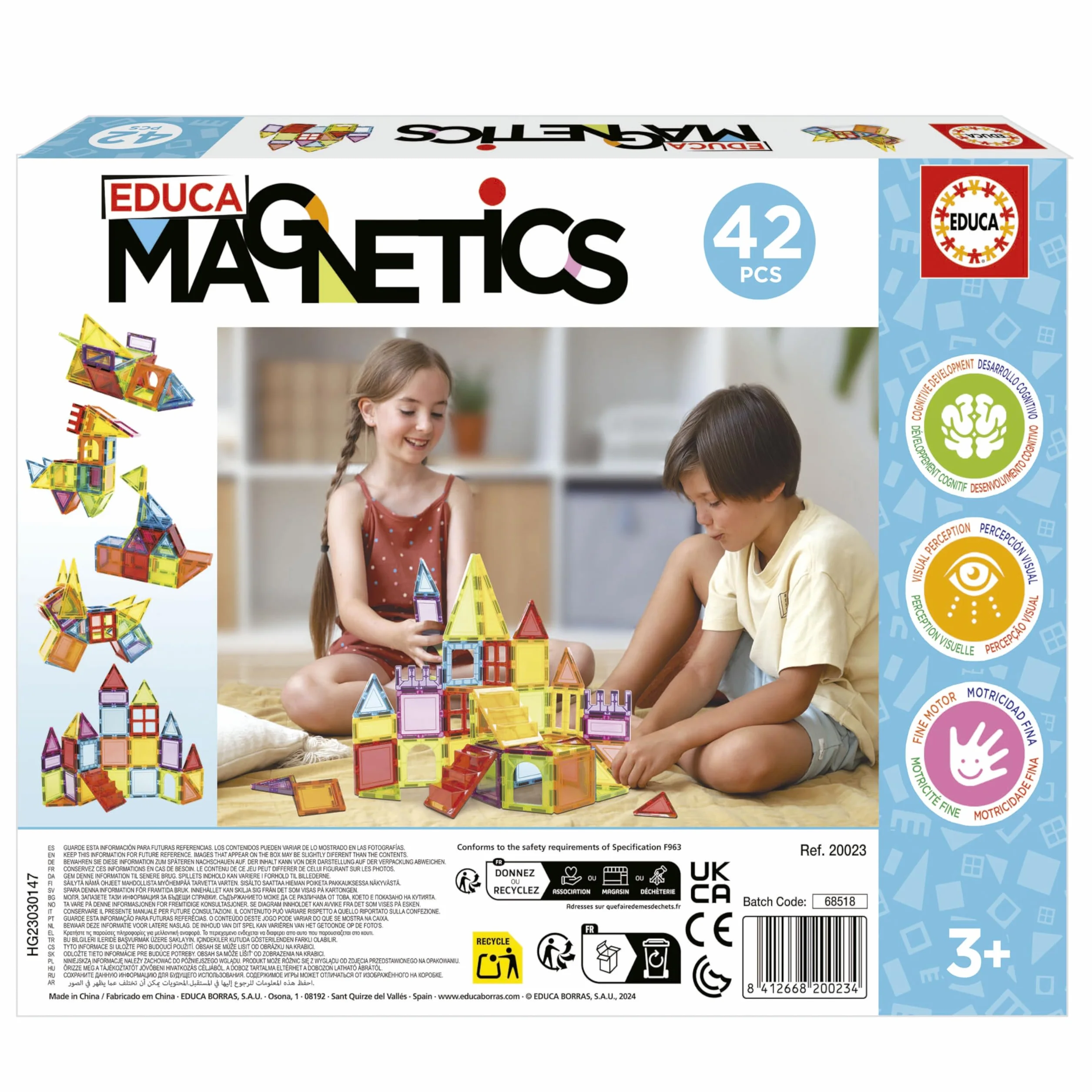 Educa - Magnetics 42 pezzi | Costruzioni Magnetiche | Blocchi Magnetici per bambini | Giochi magnetici per bambini +3 anni (20023)