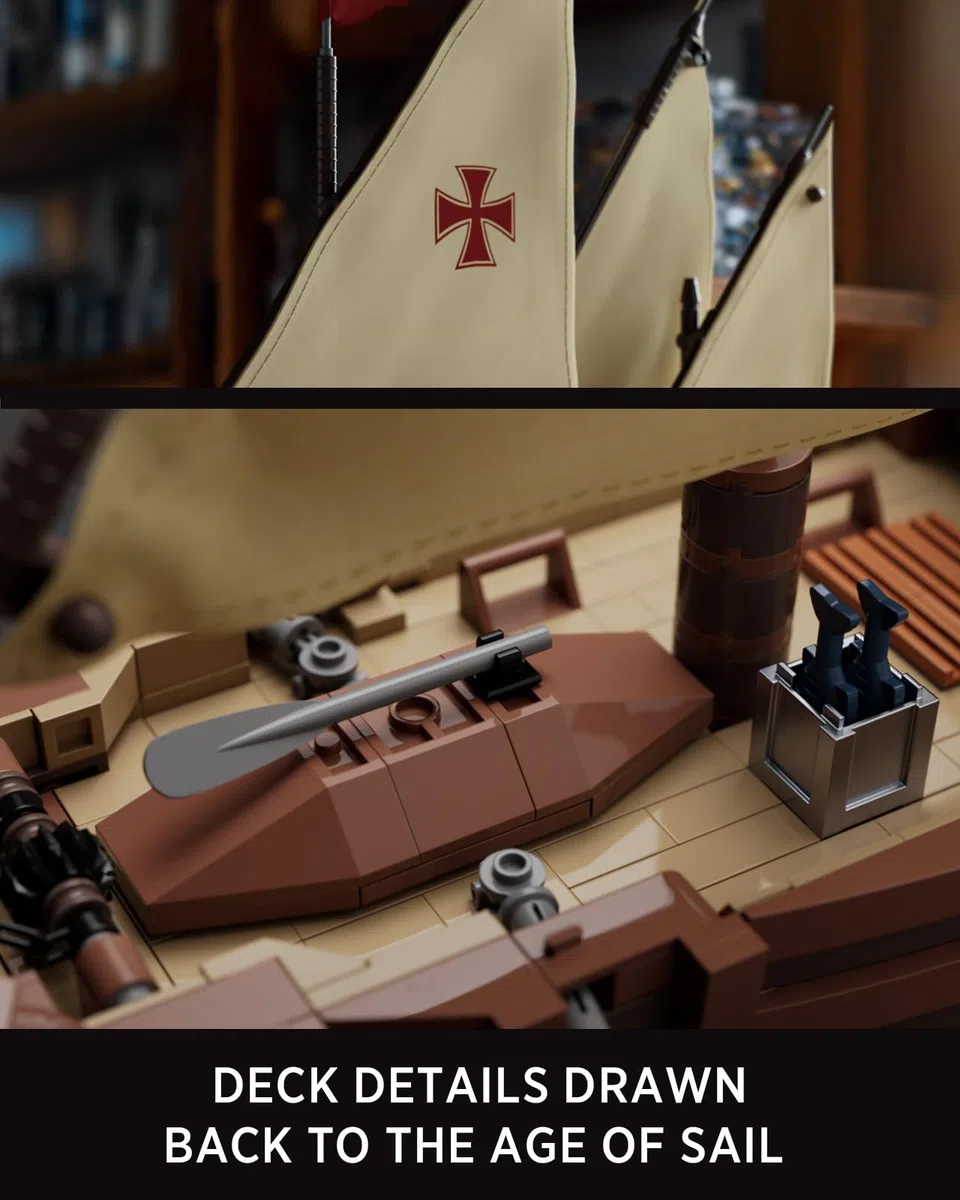 Nifeliz Kit di Costruzione della Nave a Vela Nina per Adulti, Modello Decorativo per Ufficio, Camera da Letto o Mensola, Regalo per Appassionati di Navi (1.402 Pezzi, NF10352)