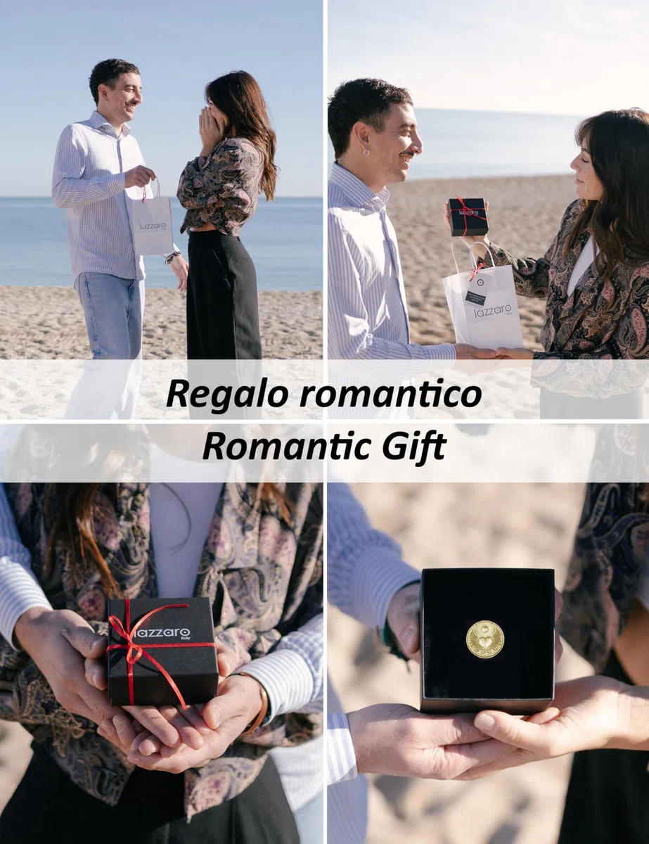 Moneta dell'amore per fortuna e protezione: "Amor vincit omnia" - Idea regalo donna, uomo, mamma, nonni – San Valentino, compleanni, ricorrenze – Metallo placcato oro – Made in Italy