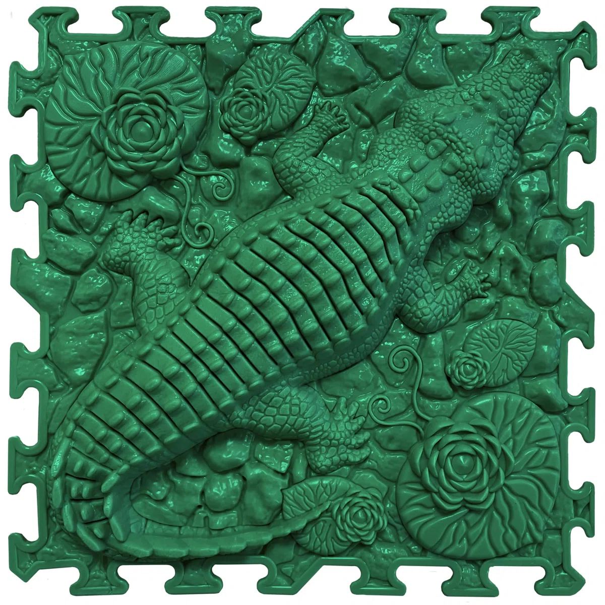 Tappetino da gioco ortopedico per bambini, gioco sensoriale, piastrelle ad incastro, tappetini da gioco per bambini, set di tappetini da gioco (coccodrillo qui)