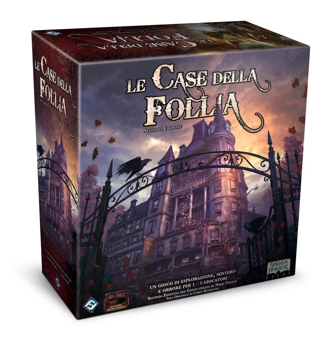 Asmodee – LE CASE DELLA FOLLIA – Gioco da Tavolo Collaborativo per Esperti | Gioco Investigativo App-Driven di Strategia a Tema Arkham Horror – 1-5 Giocatori – 14+ Anni – 120-180 Minuti – Ed. Italiana