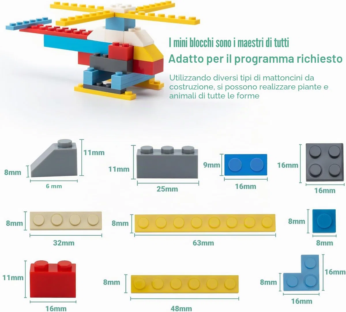 WYSWYG Basic Mattoncini 1200 Pezzi Compatibile con Tutti i Principali Marchi, Adatto per Ragazzi e Ragazze dai 6 Anni in Su