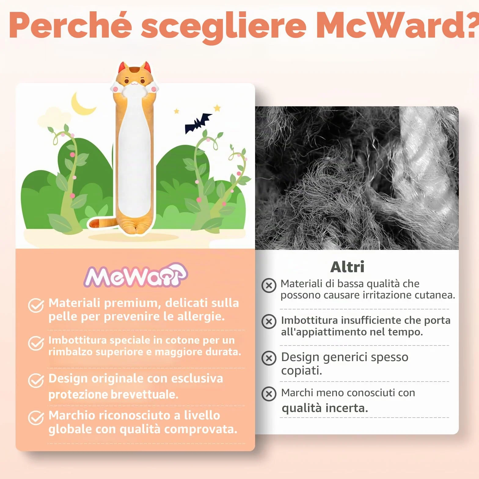 Mewaii Peluche Gatto Cuscino che Respira Kawaii 50CM per Bambina Cuscino di Peluche Gigante Animali Giocattoli Abbraccio Morbido Pupazzo Giocattolo Regalo per Ragazza