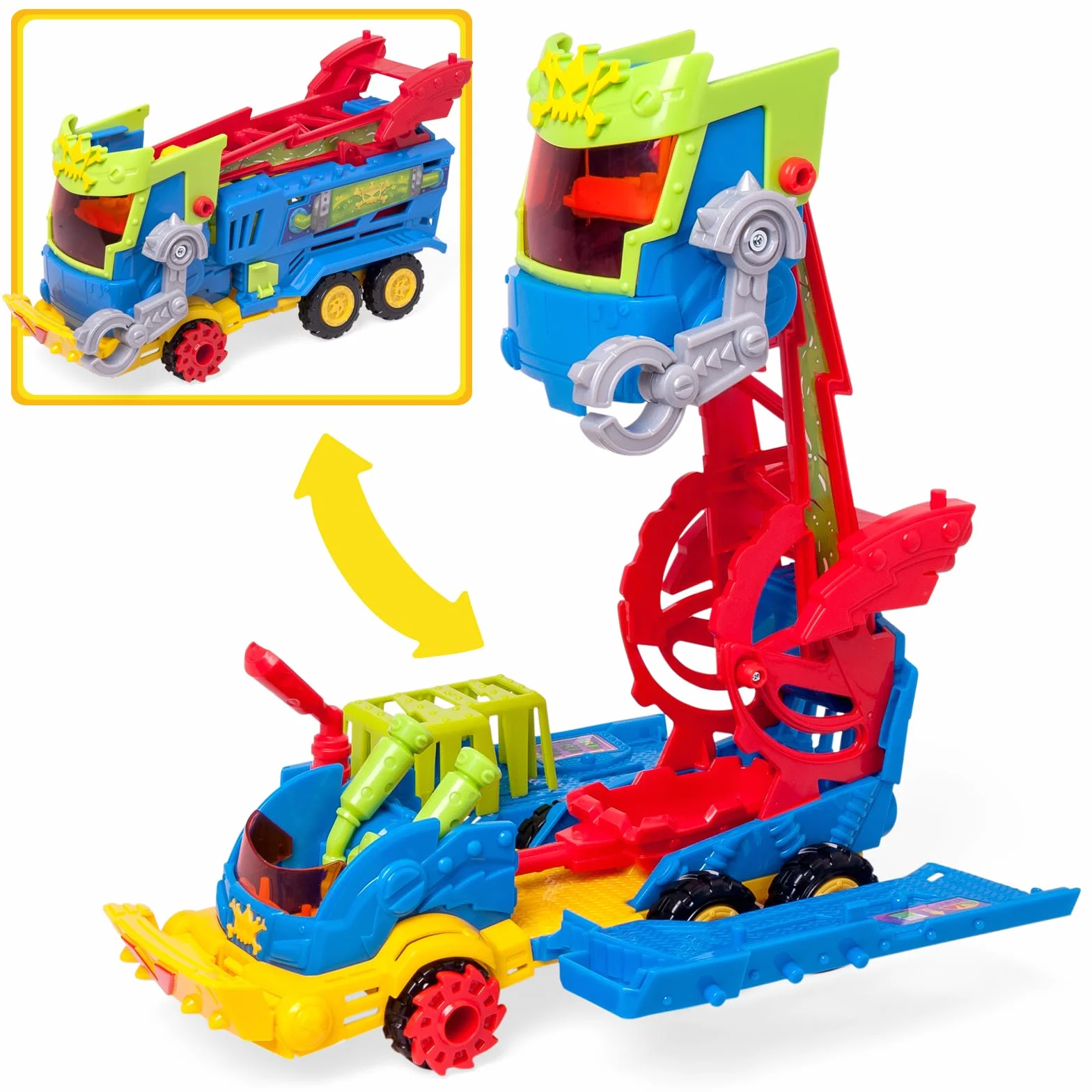 SUPERTHINGS KAZOOM Power - Mr. King Truck. Camion di Mr King della serie TV "Kazoom Power". Contiene 1 Mr King Truck, 1 Mr King Exclusive, 4 Robotoxics, 1 Trigger e 3 proiettili