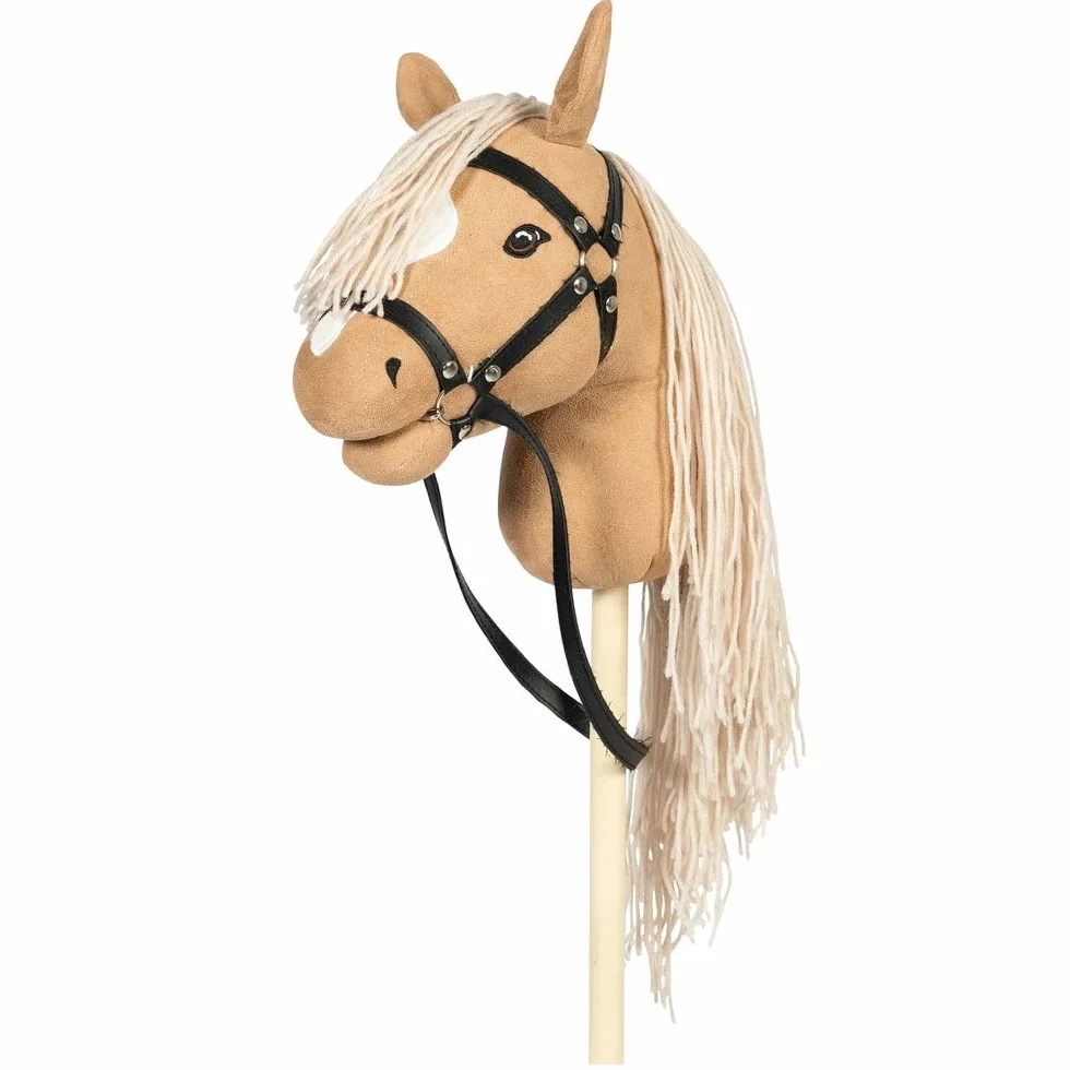 Deluxe stokpaard met open mond - Beige