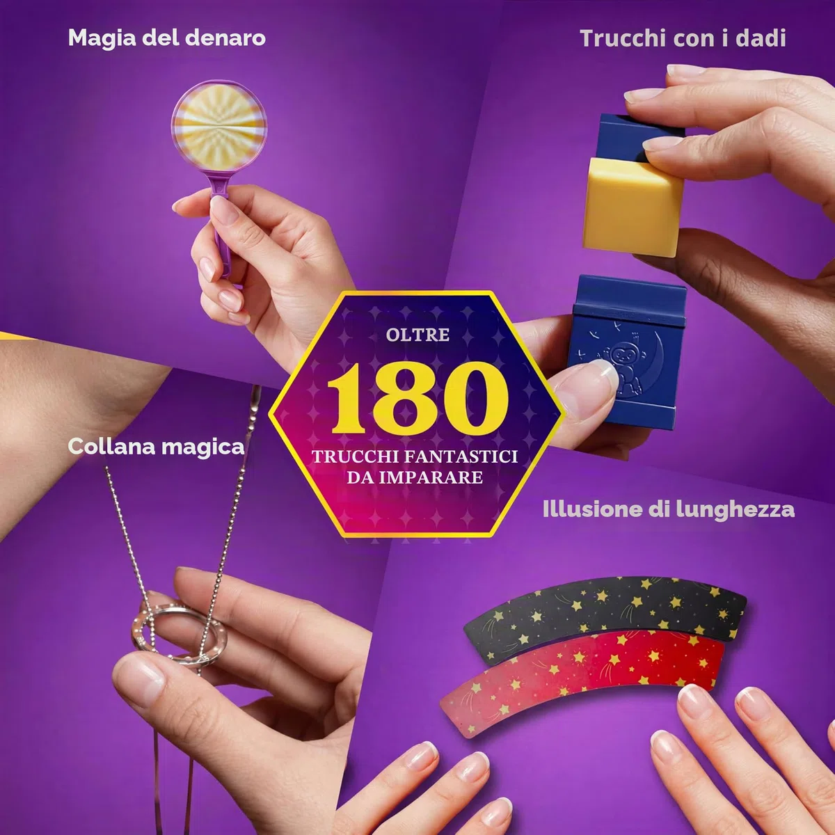 Klever Kits 180+ Gioco di magia - My First Magic Trick Kit- Incredibile Giocattolo da Mago con lezioni Video Passo-Passo, per Bambini Oltre 6 Anni e Carte di Illusione Facili