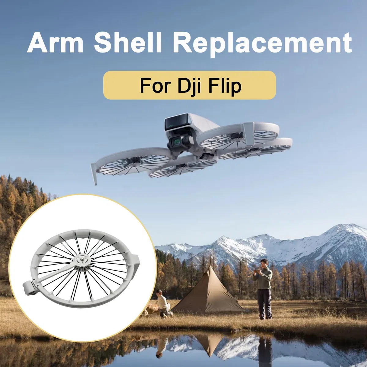 Ricambio carenatura braccio compatibile con Dji Flip, protezione elica, copertura protettiva lama, parti di ricambio per carenatura corpo drone Grigio (anteriore sinistro)