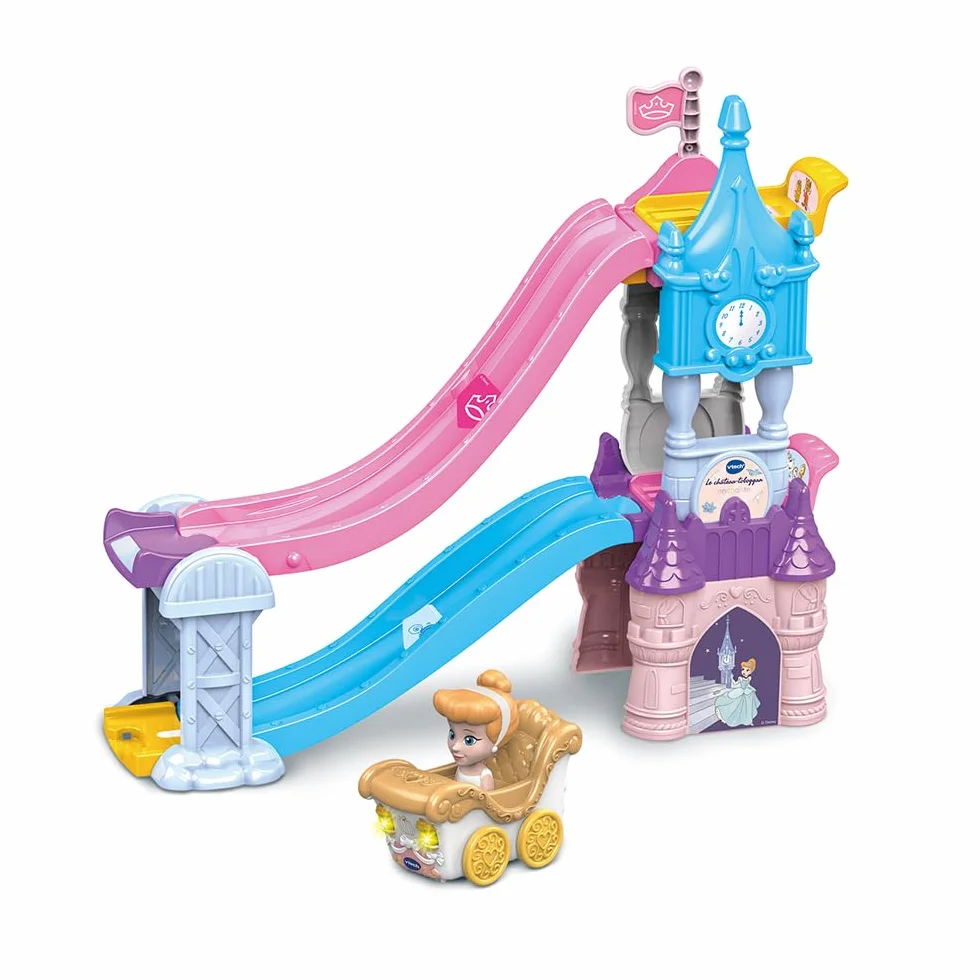 VTECH TUT TUT BOLIDES DISNEY PRINCESSES - CHÂTEAU - TOBOGGAN ENCHANTÉ (+ LE CARROSSE MARIAGE ENCHANTÉ DE CENDRILLON)