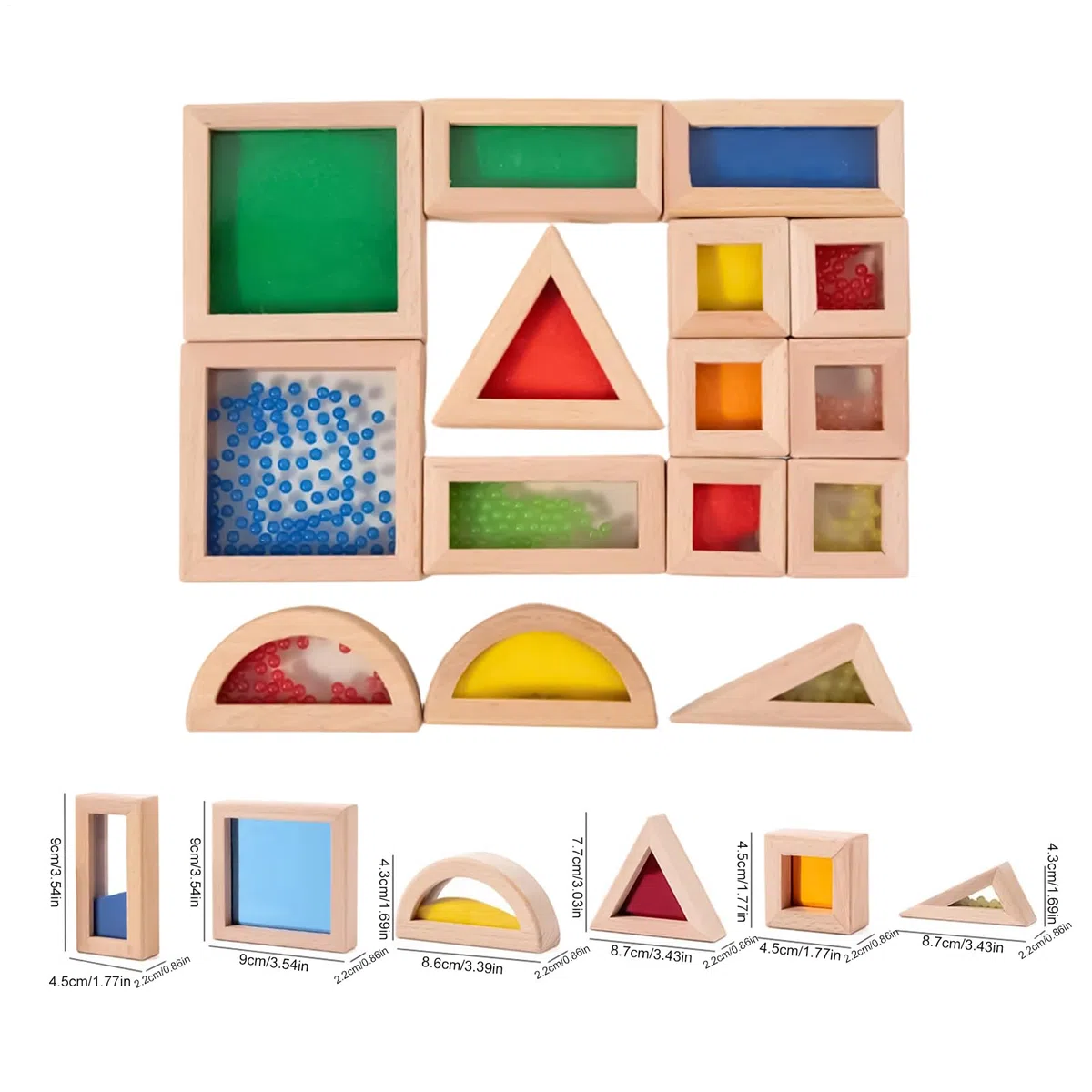 di costruzione per bambini, blocco sensoriale, giocattolo educativo di menta in legno, giocattolo colorato, blocco impilabile, per calze di compleanno, casa, asilo,