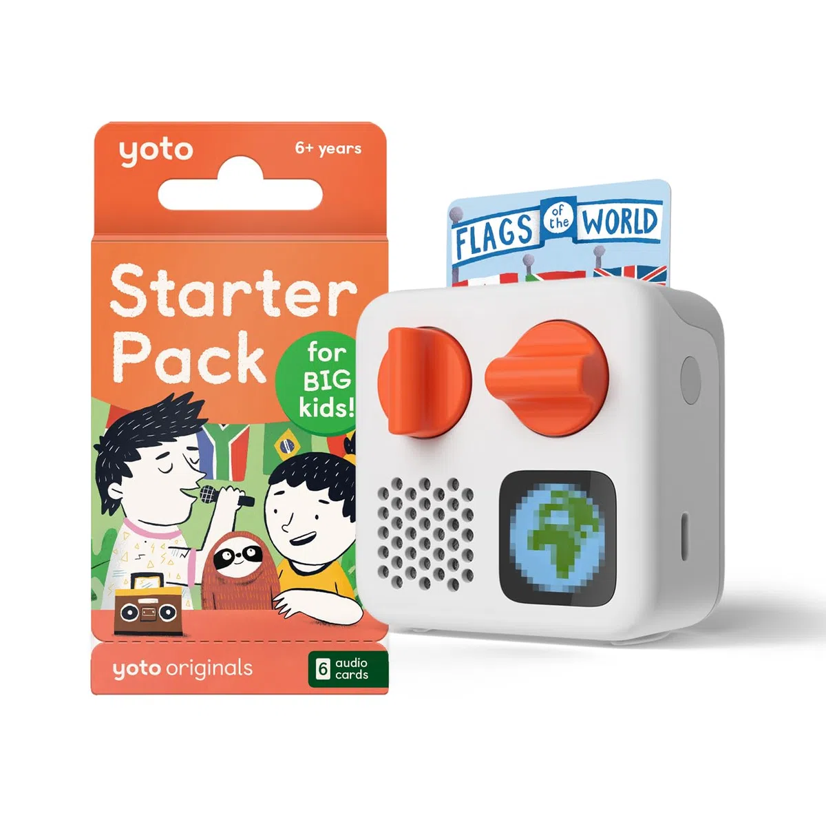 Yoto Mini (edizione 2024 YM002) + Starter Pack per Big Kids Bundle - Dispositivo audio Bluetooth senza schermo, dispositivo da viaggio tutto in 1 per storie, musica, podcast, radio