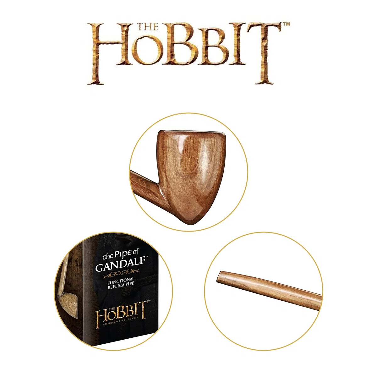 Noble Collection- Gandalf Pipe Il Signore degli Anelli Pipa Funzionale, Colore Marrone, NN1233