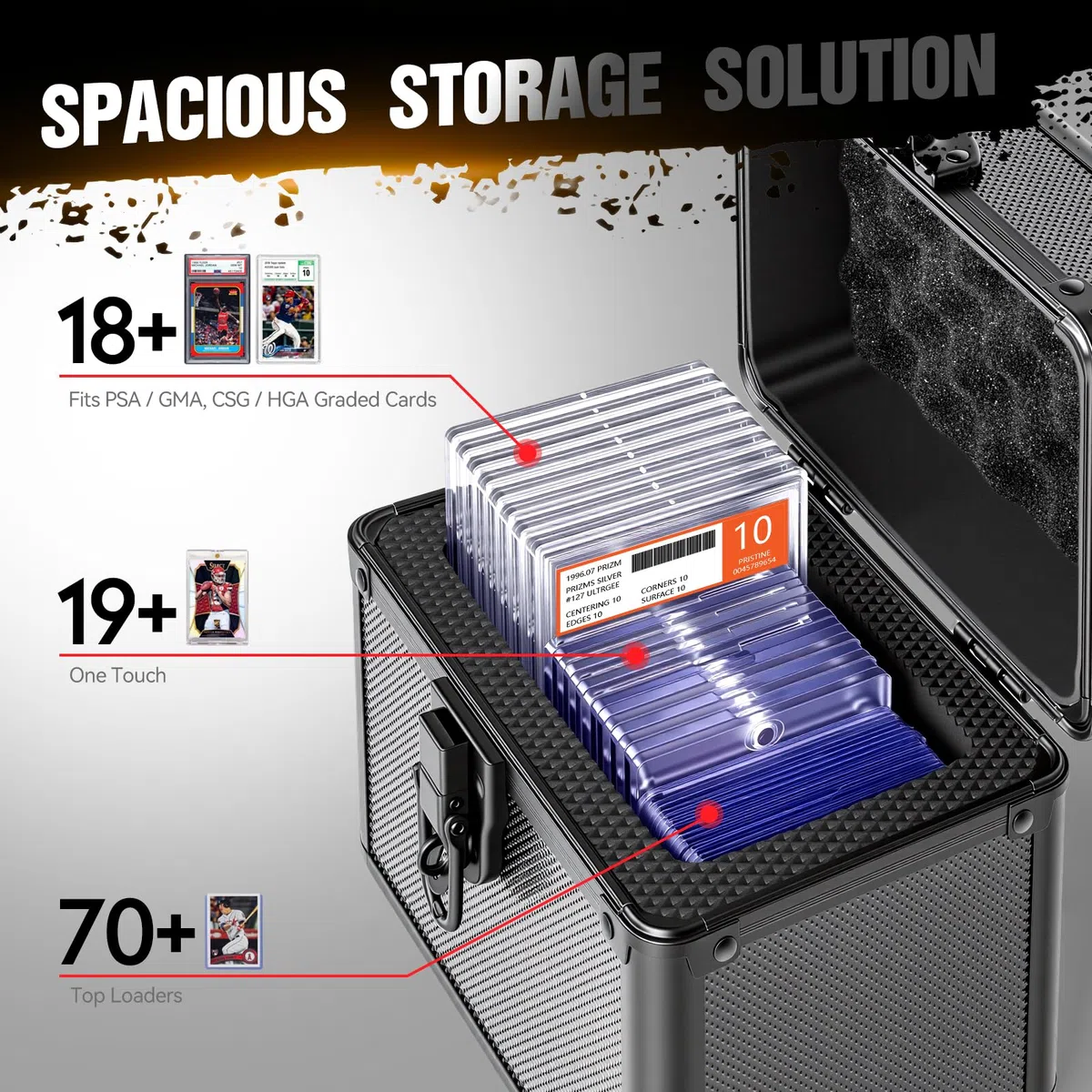 Scatola di Conservazione per Carte Sportive Valutate - Compatibile con le Placche PSA/GMA/CSG/SGC/HGA, Custodia per Portacarte Top Loader per Carte di Baseball e Football