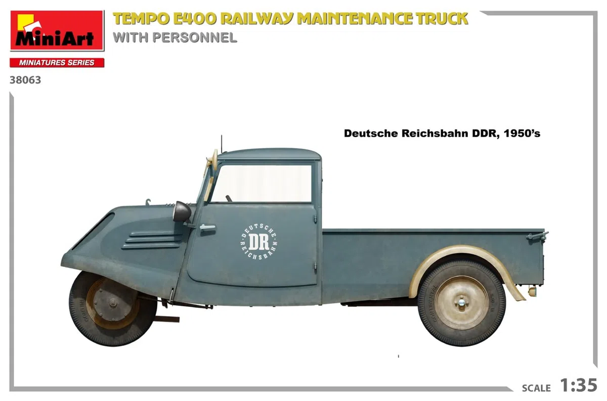 MiniArt - 1/35 TEMPO E400 RAILWAY MAINTENANCE TRUCK W/PERSON (10/23) *