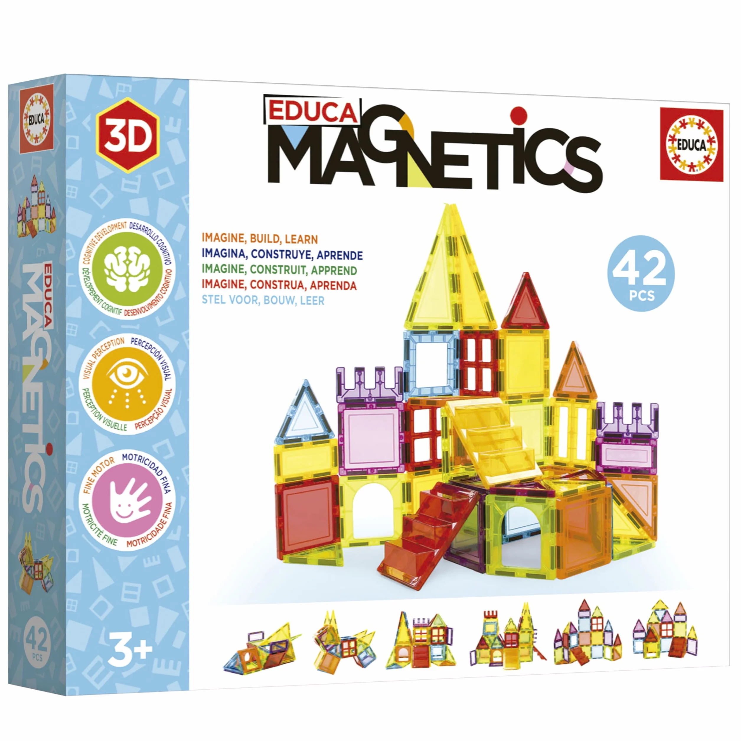 Educa - Magnetics 42 pezzi | Costruzioni Magnetiche | Blocchi Magnetici per bambini | Giochi magnetici per bambini +3 anni (20023)