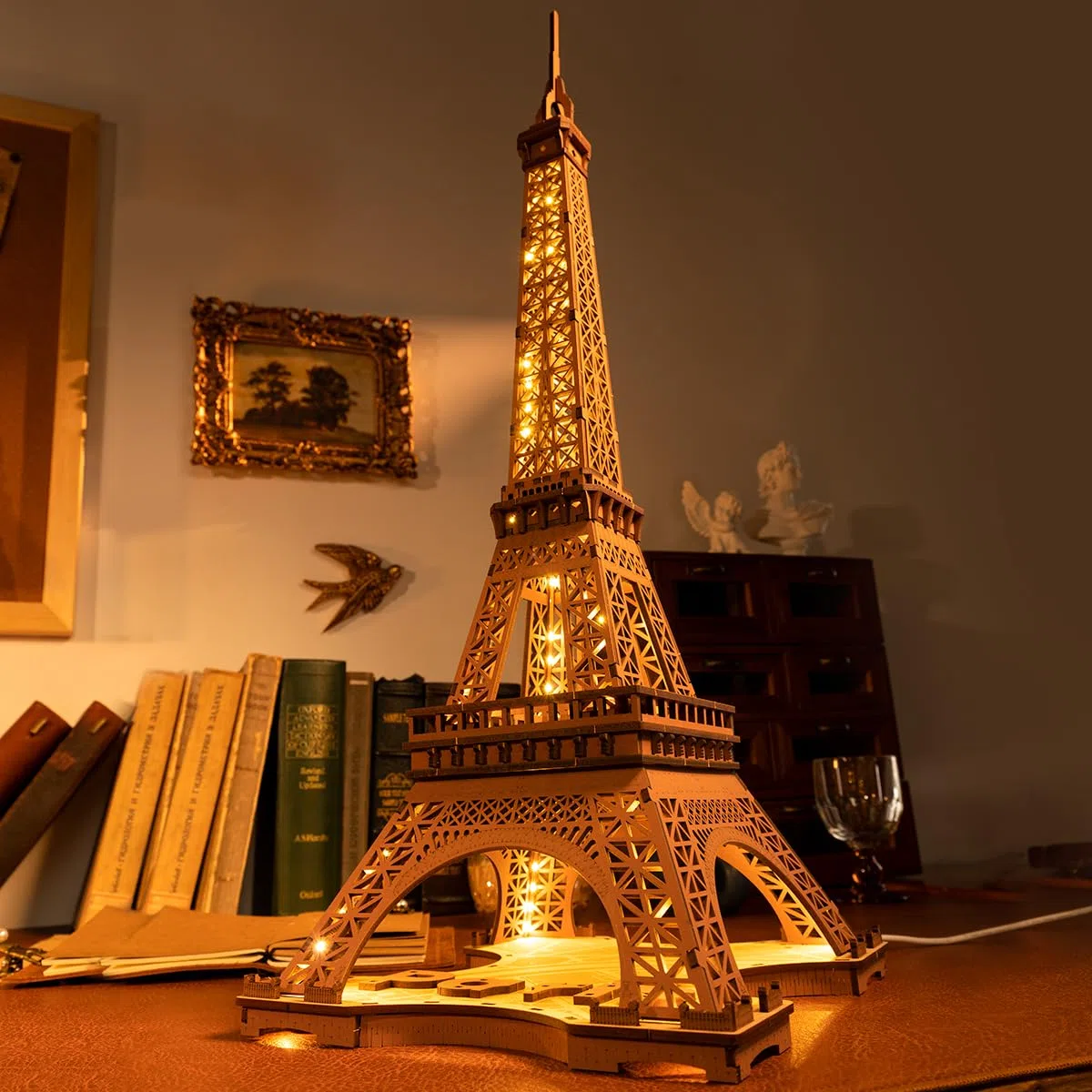 Rolife Puzzle 3D Torre Eiffel – Puzzle in legno 3D per adulti – Regalo decorativo da scrivania per adolescenti e adulti