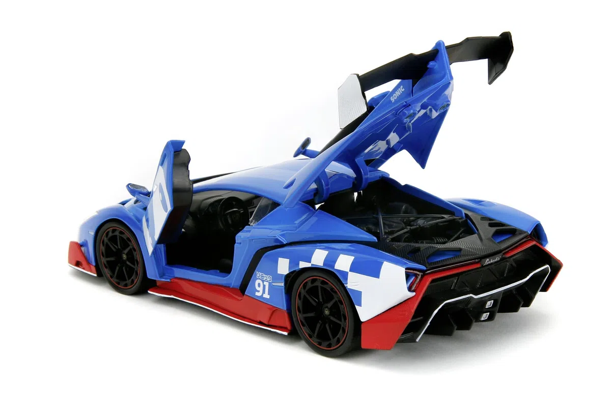 Jada - Sonic Lamborghini 1:24, 253255082, +8 anni, in metallo pressofuso, con personaggio di Sonic incluso