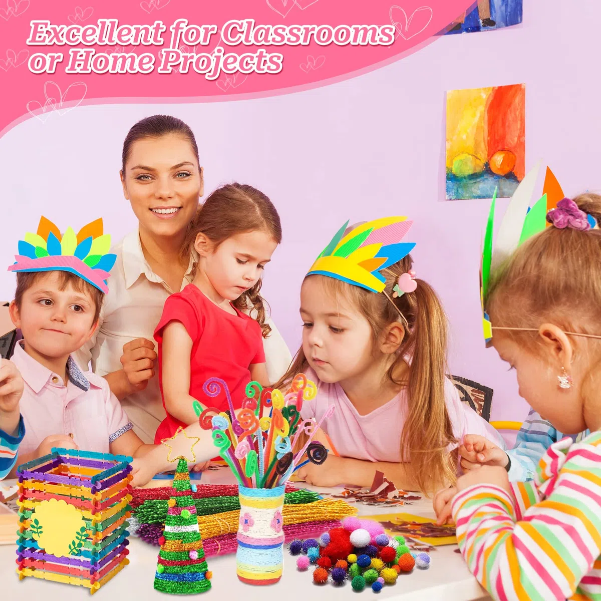 YUTUY Lavoretti Creativi per Bambini,3000+ Pezzi DIY Art Craft Set,Giochi Creativi Kids Mestiere Fai da Te Decorazioni Giocattoli,Giochi Creativi Bambina 3+Anni