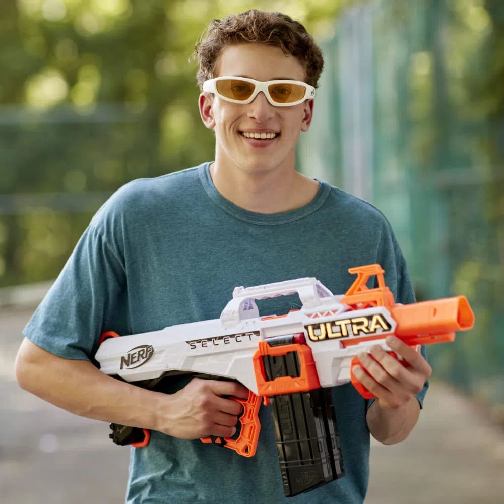 NERF Ultra Select, blaster, distanza o colpi di precisione, con riviste e freccette, compatibile solo con freccette NERF Ultra