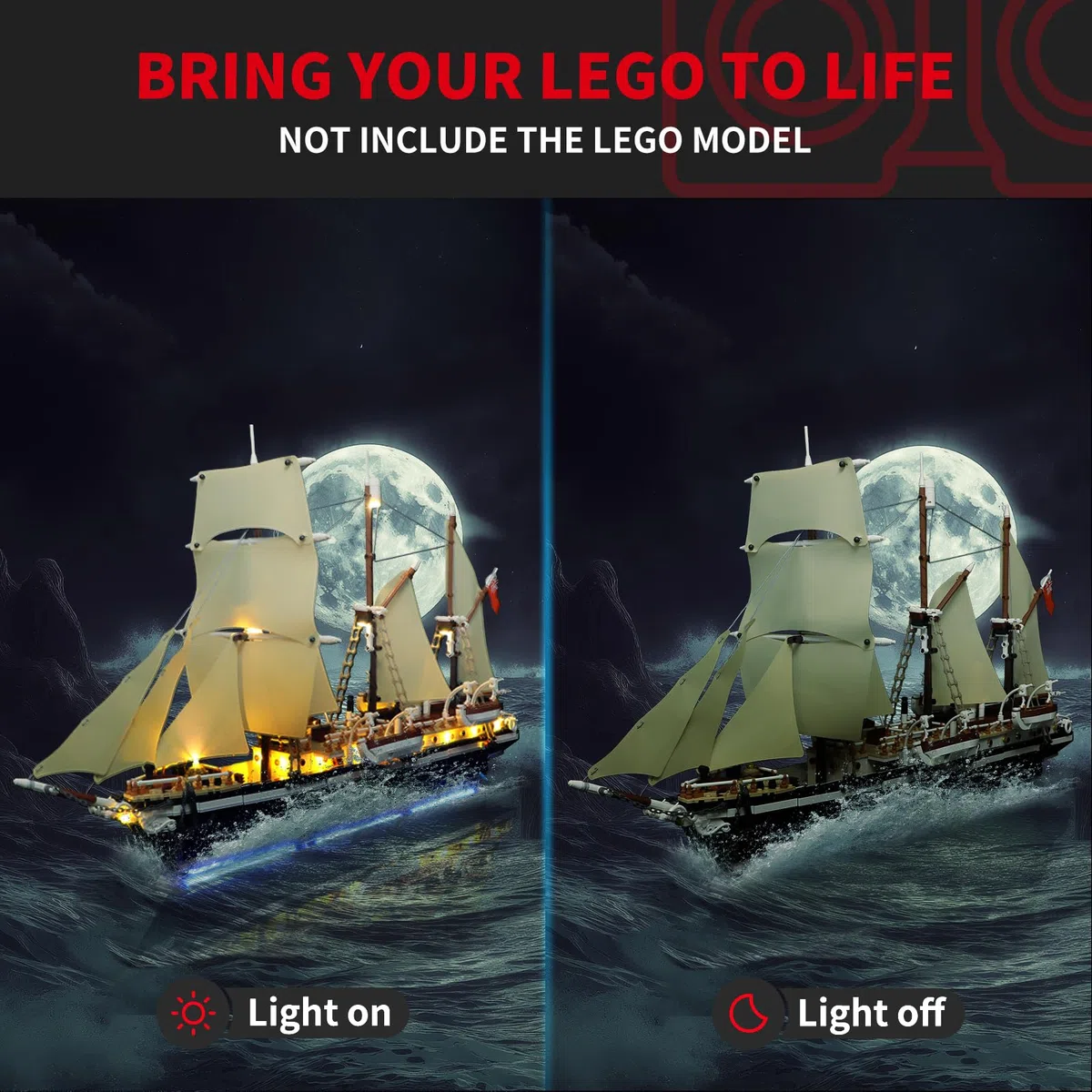 BRIKSMAX Kit Luci 2.0 per La Nave Endurance - Innovativo Kit Illuminazione LED Compatibile con Icone Lego 10335