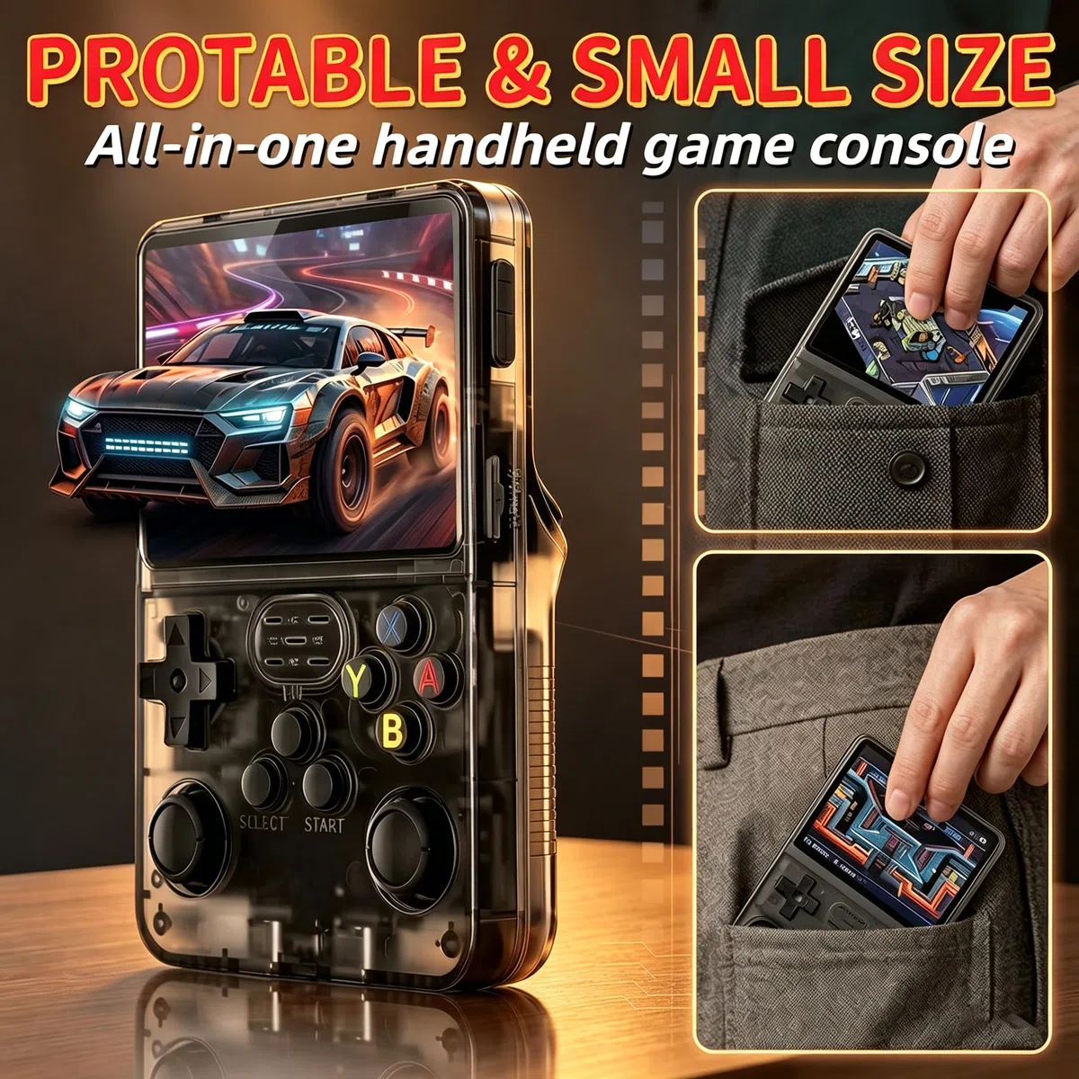 Console di gioco portatile 2026 - Console di gioco portatile retrò con oltre 22.000 giochi classici, schermo IPS da 3,5 pollici, perfetta per casa e viaggio