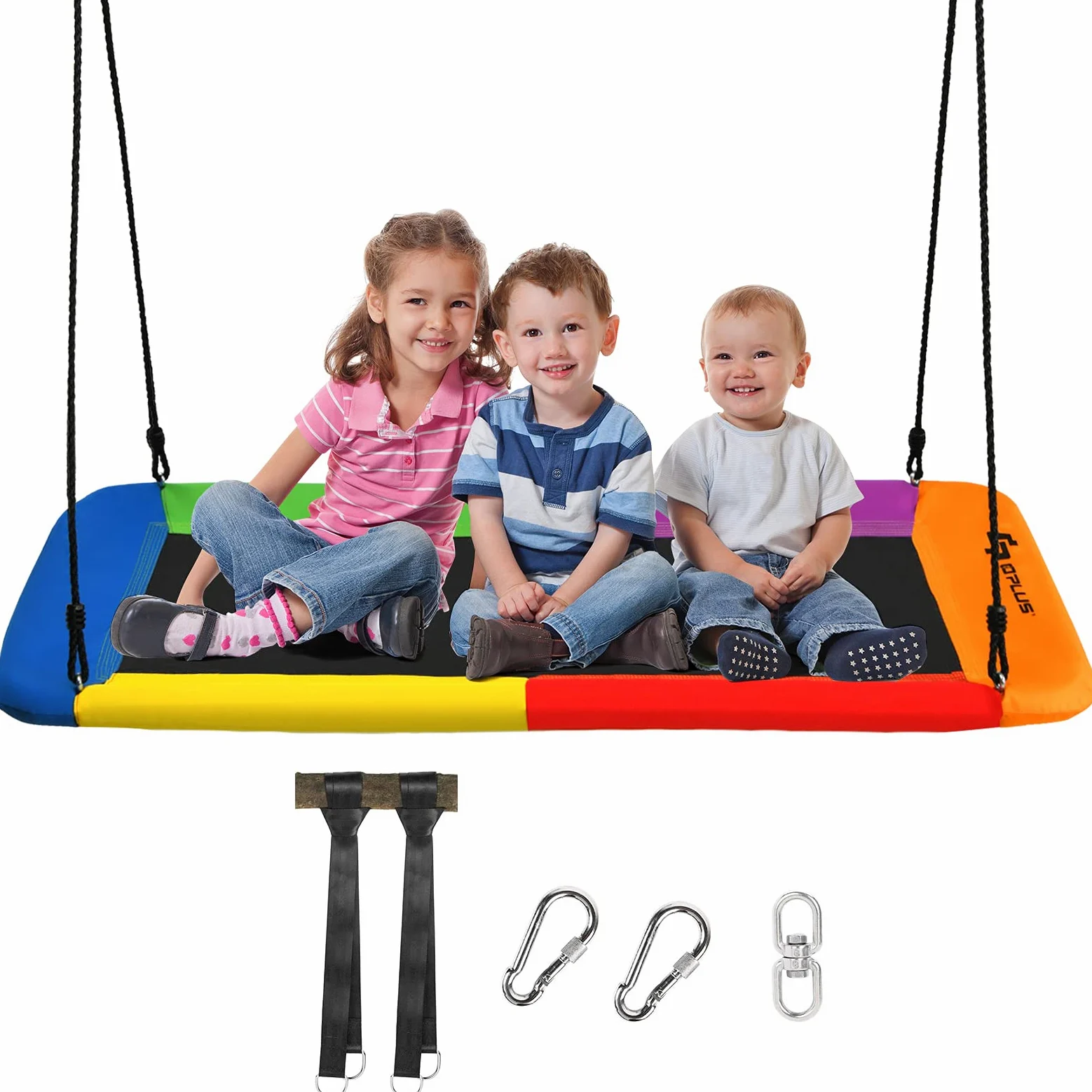 RELAX4LIFE Altalena Ovale da Giardino, Altalena a Nido con Corde Regolabili, Sedia Sospesa Multiuso per Bambini e Adulti, Carico 120/150/300 kg (150x80x180cm,300kg, Colorato)