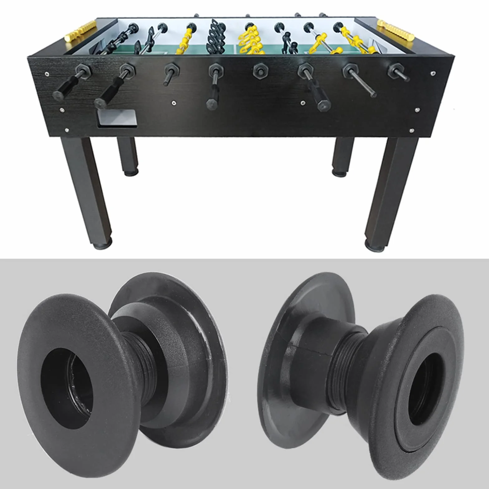 10 Paia Ricambi Calcio Balilla, Diametro Interno 16mm Cuscinetti Calcio Balilla Altezza interna regolabile 23-34mm Boccole per Biliardino con Sfere in Acciaio Parti di Riparazione