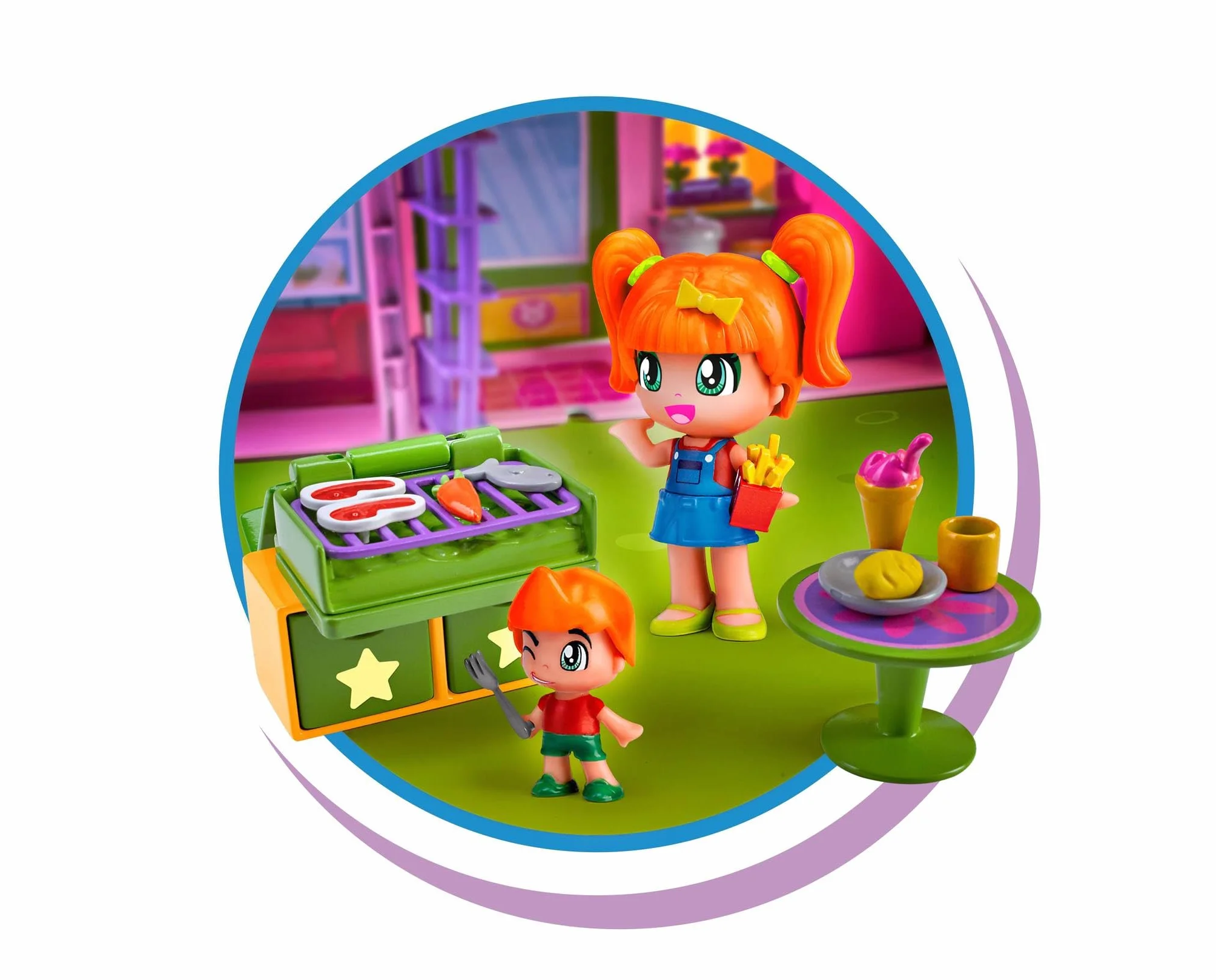 Pinypon - Valigetta Casa Rosa, Pieghevole, Con Tante Stanze Diverse e Accessori, Per Bambine e Bambini dai 4 Anni, Famosa (700017012)