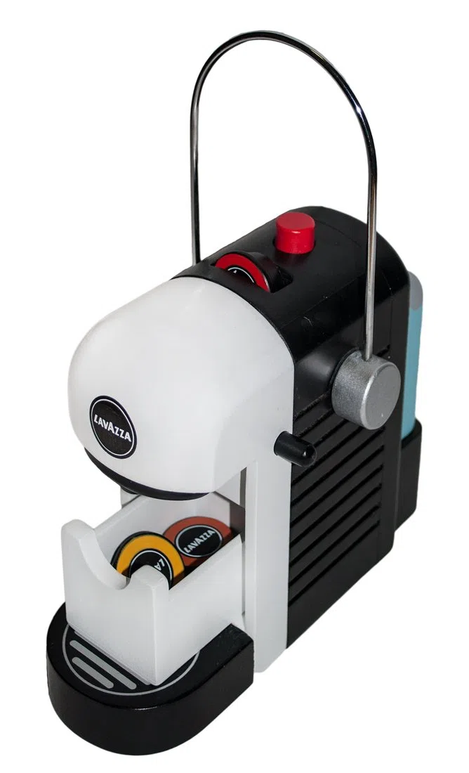 Christian Tanner 0994.1 - Lavazza Macchina da Caffè, Giocattolo per bambini, Legno, Funzione di gioco, Bianco, 8 x 22 x 17 cm