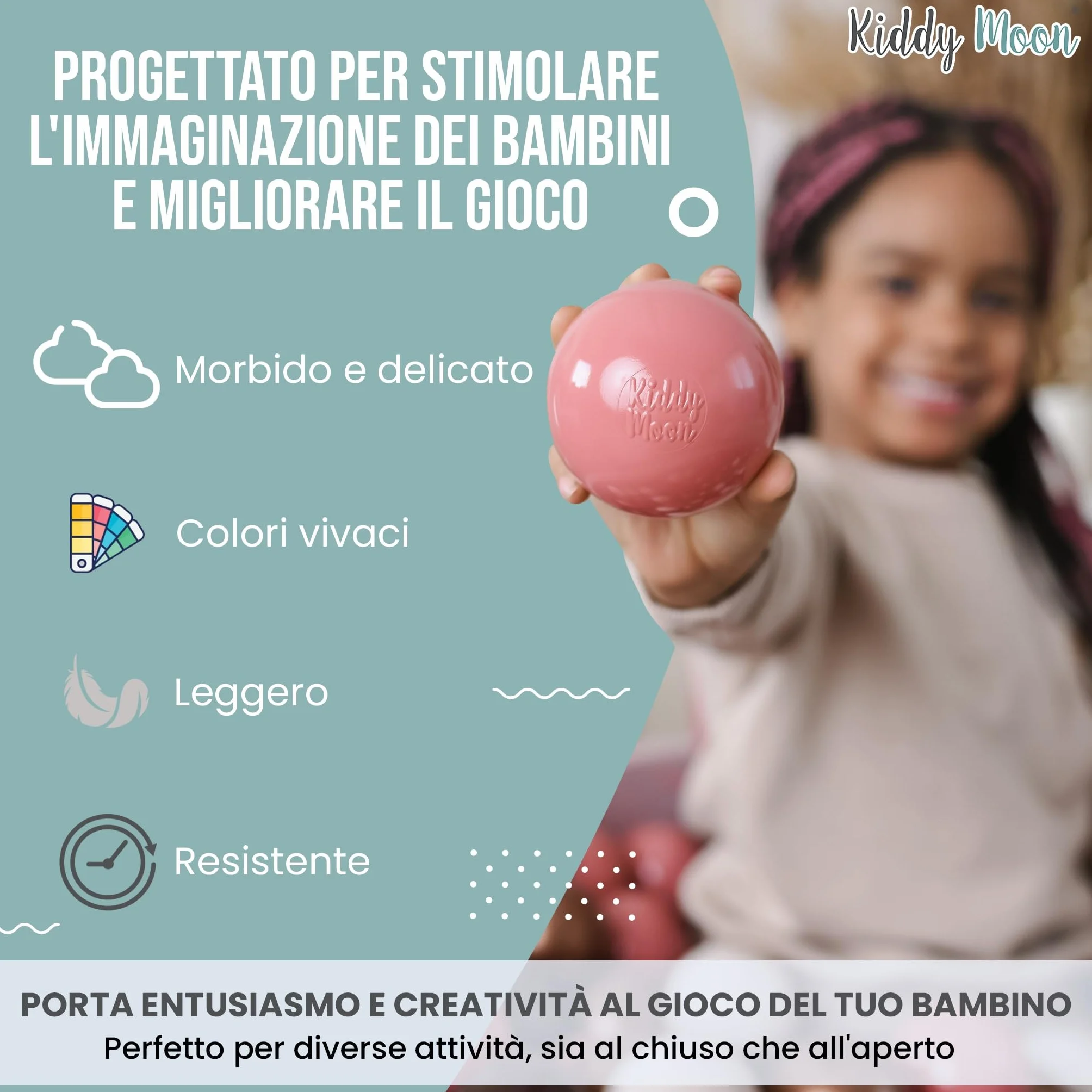 KiddyMoon 100 Palline/7Cm Palline Morbide Colorate Per Piscina Bambini Fatto In EU, Arancione