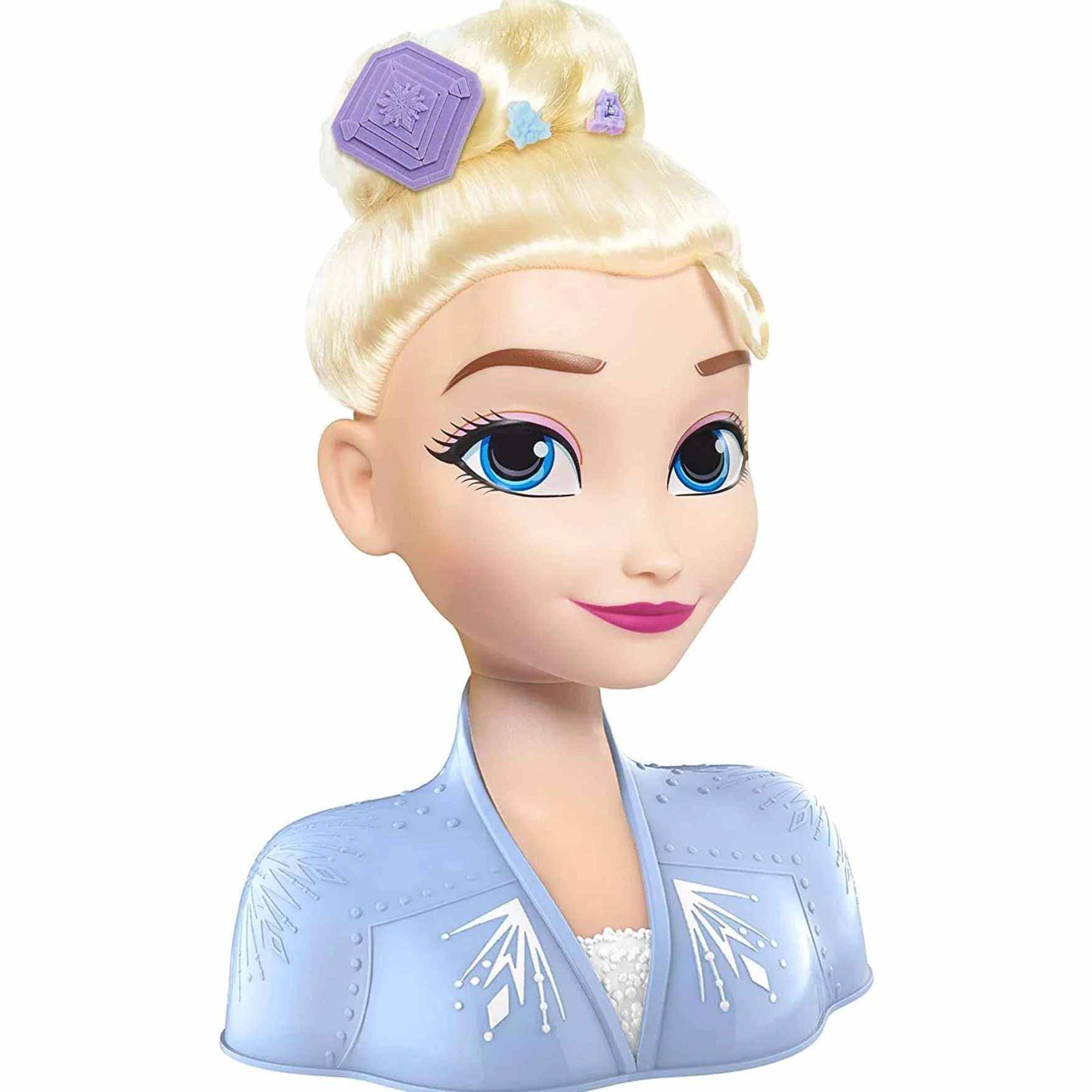 JP Disney FRND2000 Styling Frozen 2 Elsa, Basic Hair Styling Head, 17 Hair Accessories Included, Toy for Children from 3 Years of Age ,Black