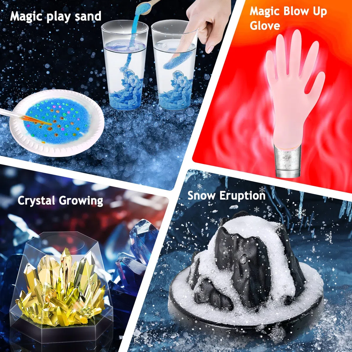 YOPINSAND Kit di 260+ esperimenti scientifici per bambini: giocattolo educativo S.T.E.M, laboratorio di chimica ed eruzione del vulcano