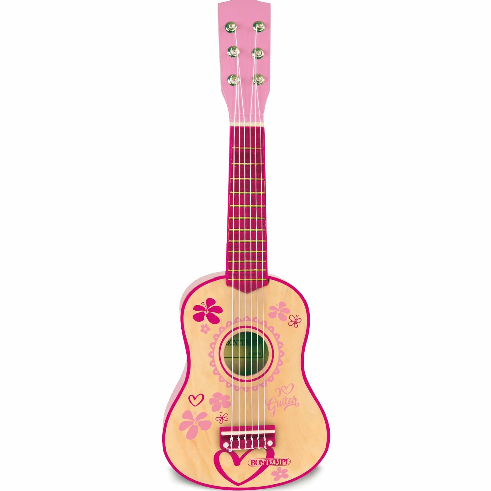 Bontempi | WoodHarmony - Chitarra Classica in Legno da 55 cm per Avventure Musicali Autentiche, Rosa