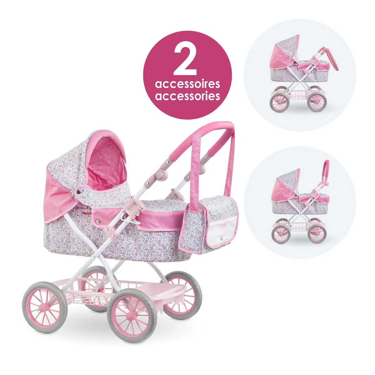 Corolle - Carrozzina floreale, accessorio, per poponi 36 cm, 42 cm e 52 cm, dai 3 anni, 9000141860